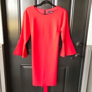 Red Lulus Dress with Bell Sleeves